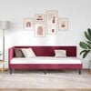 vidaXL Corner Bed Frame with Headboard Wine Red 80 cm x 200 cm Velvet