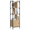 vidaXL Bookcase with Door Sonoma Oak 44.5x30x154.5 cm Engineered Wood
