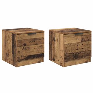 vidaXL Bed Cabinet 2 pcs Old Wood 40 x 39 x 40cm Engineered Wood