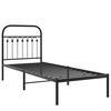 vidaXL Metal Bed Frame without Mattress with Headboard Black 75x190cm