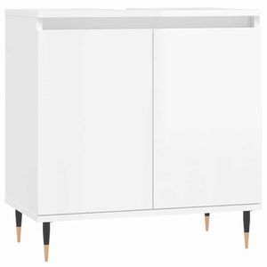 vidaXL Bathroom Cabinet High Gloss White 58x33x60 cm Engineered Wood