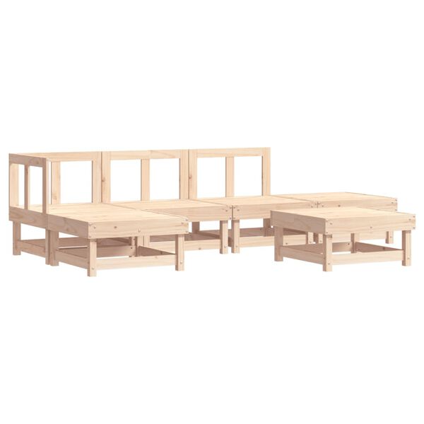 vidaXL 6 Piece Garden Lounge Set Solid Wood Pine