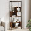 vidaXL Bookcase 5-Tier Smoked Oak 76x33x188.5 cm Engineered Wood