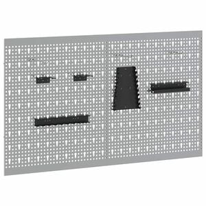 vidaXL Tool Wall Panel 2 pcs Grey 100 x 1 x 60 cm Steel