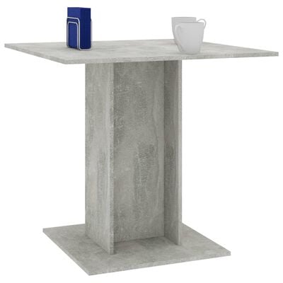 vidaXL Dining Table Concrete Grey 80x80x75 cm Engineered Wood