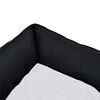 vidaXL Dog Bed Black and White 110.5x80.5x26 cm Linen Look Fleece