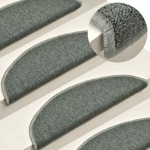 vidaXL Stair mats 15 pcs 56 x 17 x 3 cm Non-Slip Dark Green