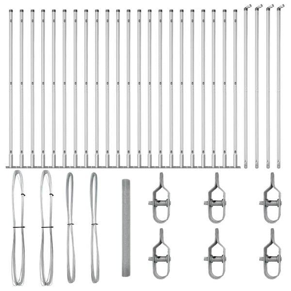 vidaXL Fence Post Silver 50 x 1.4 m (19 x 19 mm mesh) Steel