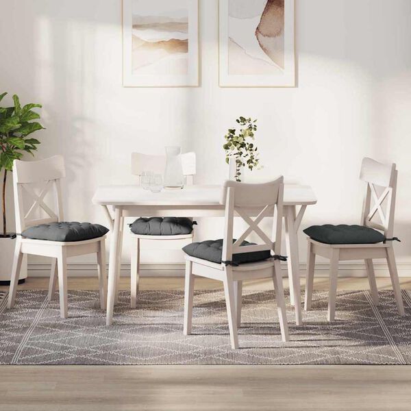 vidaXL Seat Cushions 2 pcs Dark Grey 40 x 40 x 6 cm Fabric