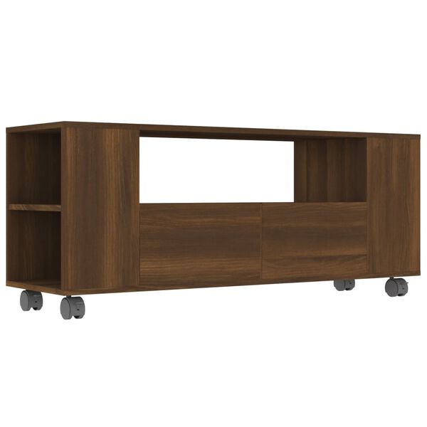 vidaXL TV Cabinet Brown Oak 120x35x48 cm Engineered Wood