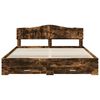 vidaXL Bed Frame with Drawer Smoked Oak 200 x 200 cm Engineered Wood