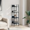vidaXL Bookshelf 4-Tier Black 35x30x138.5 cm Engineered Wood