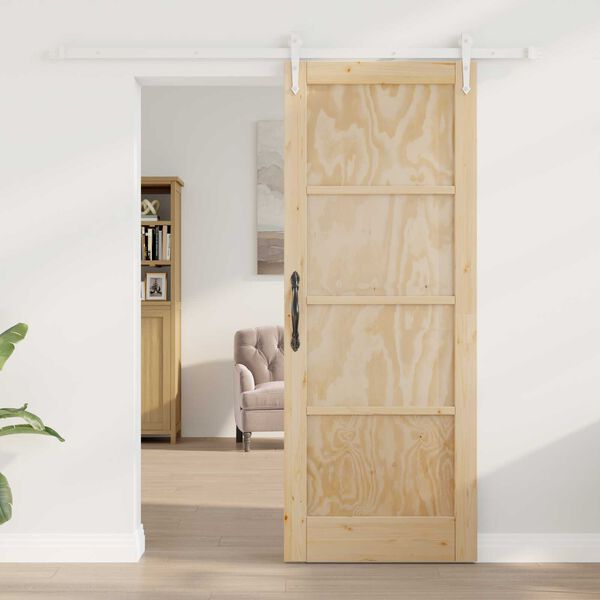 vidaXL Sliding Door ORKDAL Brown 78 x 202 cm Solid Pine Wood