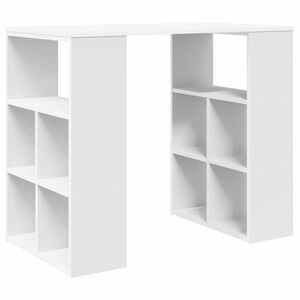 vidaXL Desk with Shelf White 90 x 50 x 75 cm Engineered Wood