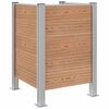 vidaXL Garbage Bin Fence Brown 85 x 85 x 115 cm Aluminium and WPC