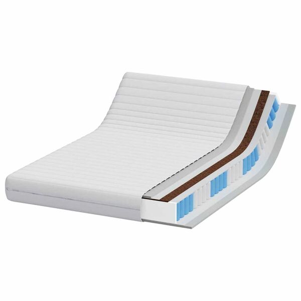 vidaXL Mattress with Coconut Layer White 140 x 190 cm Pocket Spring