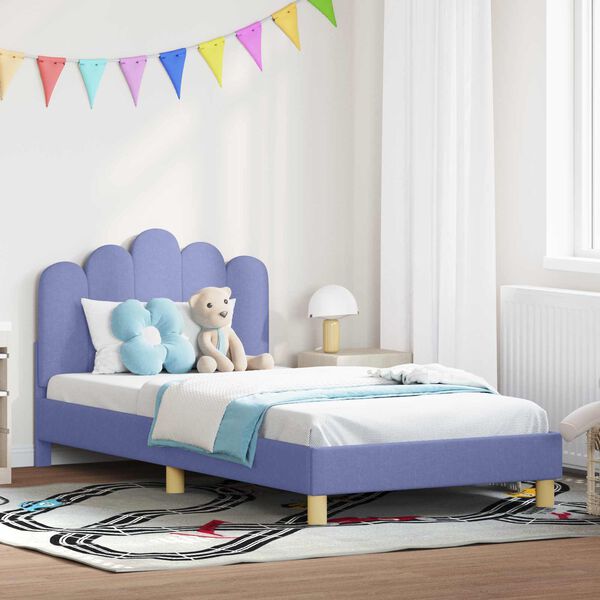 vidaXL Children's Bed Frame with Headboard Jeans Blue 80 x 200 cm