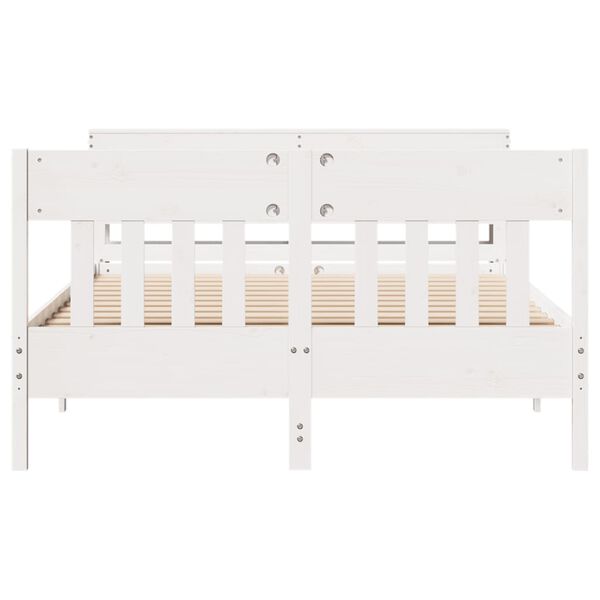 vidaXL Bed Frame without Mattress White 140x200 cm Solid Wood Pine