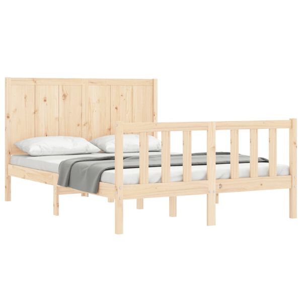 vidaXL Bed Frame without Mattress Small Double Solid Wood Pine