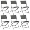 vidaXL 7 Piece Garden Dining Set Grey and Black