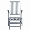 vidaXL Outdoor Deck Chair with Footrest Grey Wash Solid Acacia Wood