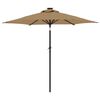 vidaXL Garden Parasol with LEDs and Steel Pole Taupe 225x225x212cm