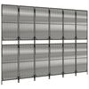 vidaXL Room Divider 6 Panels Grey Poly Rattan