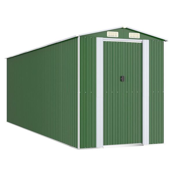 vidaXL Garden Shed Green 192x606x223 cm Galvanised Steel