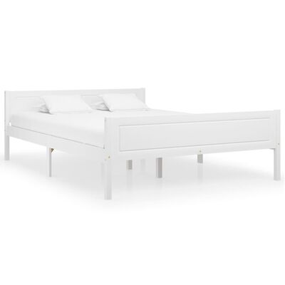 vidaXL Bed Frame Solid Pinewood White 120x200 cm