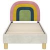 vidaXL Toddler Bed Frame with Headboard Cream 70 x 140 cm Velvet