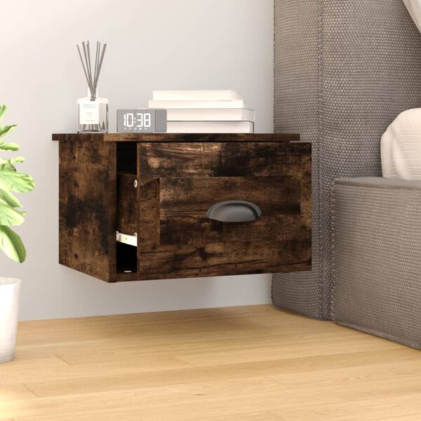 vidaXL Wall-mounted Bedside Cabinets 2 pcs Smoked Oak 41.5x36x28cm