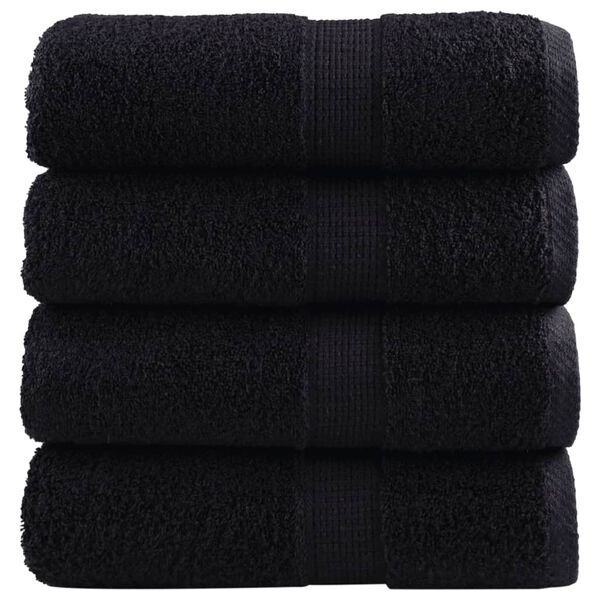 vidaXL Premium Guest Towels SOLUND 4 pcs Black 30x50 cm 600 gsm