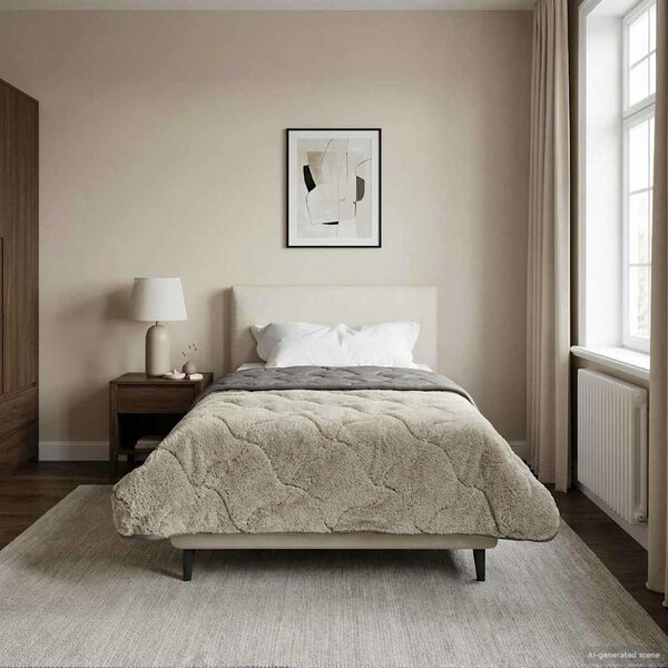 vidaXL Full Year Duvet Quilted Light grey 155 x 200 cm