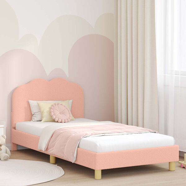 vidaXL Children's Bed Frame with Headboard Pink 90 x 190 cm