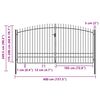 vidaXL Double Door Fence Gate with Spear Top 400x248 cm