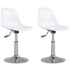 vidaXL Swivel Dining Chairs 2 pcs White PP