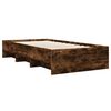 vidaXL Bed Frame without Mattress Smoked Oak 100x200 cm Engineered Wood