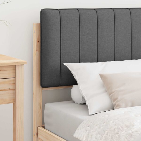 vidaXL Bed Frame with Upholstered Headboard Dark Grey 90 x 200 cm