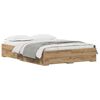 vidaXL Bed Frame with Drawer Artisan Oak 135 x 190 cm Engineered Wood