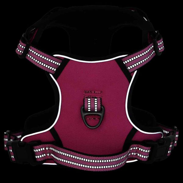 vidaXL Dog Harness with Reflective Stripes Adjustable Pink M