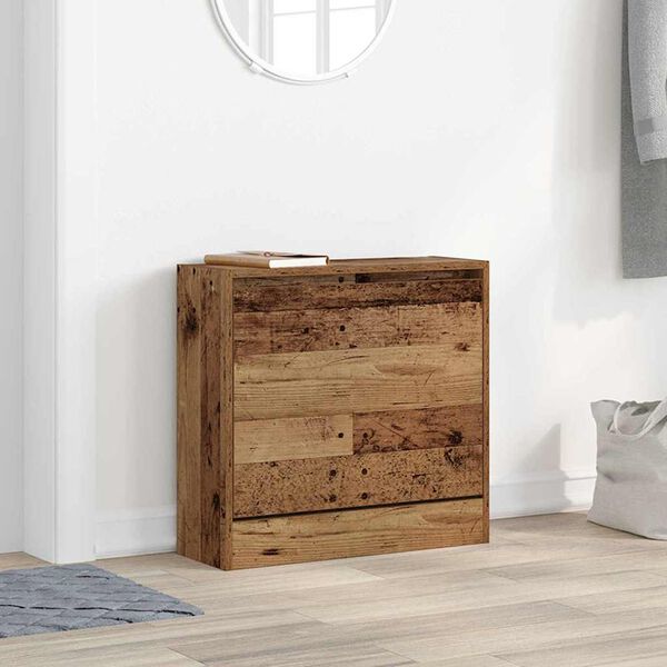 vidaXL Shoe Cabinet with Door Old Wood 60 x 21 x 57 cm Engineered Wood