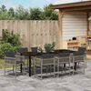 vidaXL Garden Dining Set 9 pcs Grey Poly Rattan
