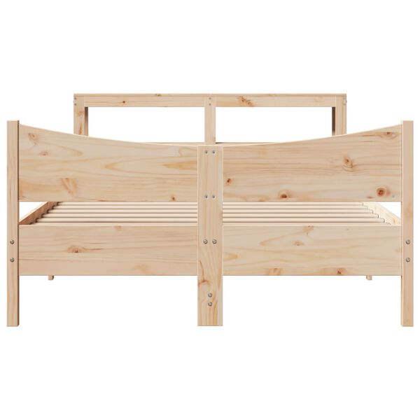 vidaXL Bed Frame with Headboard 160x200 cm Solid Wood Pine