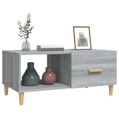 vidaXL Coffee Table Grey Sonoma 89,5x50x40 cm Engineered Wood
