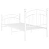 vidaXL Bed Frame without Mattress White Metal 100x200 cm