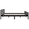 vidaXL Bed Frame without Mattress Black Solid Wood 200x200 cm