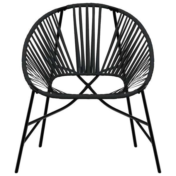 vidaXL Garden Egg Chair Black Poly Rattan