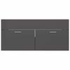 vidaXL 2 Piece Bathroom Furniture Set High Gloss Grey Engineered Wood
