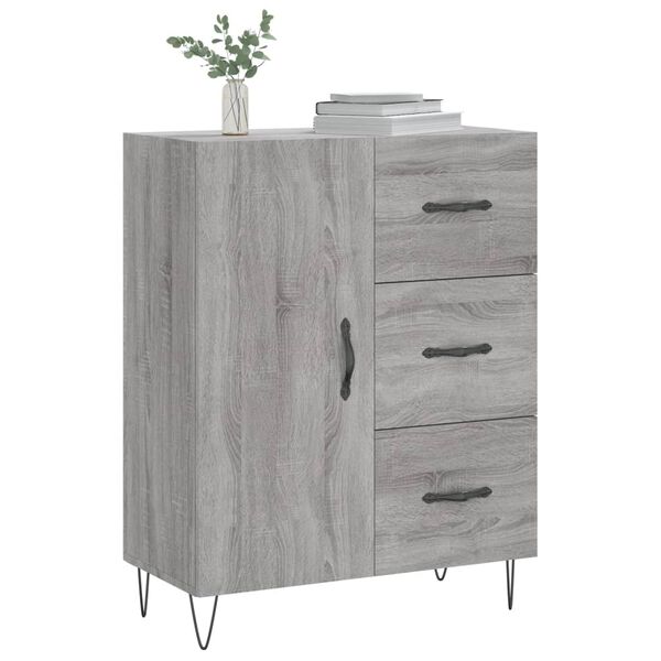 vidaXL Sideboard Grey Sonoma 69.5x34x90 cm Engineered Wood