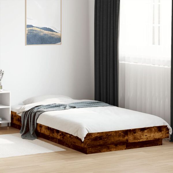 vidaXL Bed Frame without Mattress Smoked Oak 90x190 cm Single